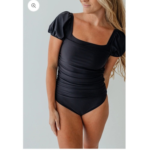 Pink Dessert Coral Puff Sleeve Swimsuit - Picture 2 of 7